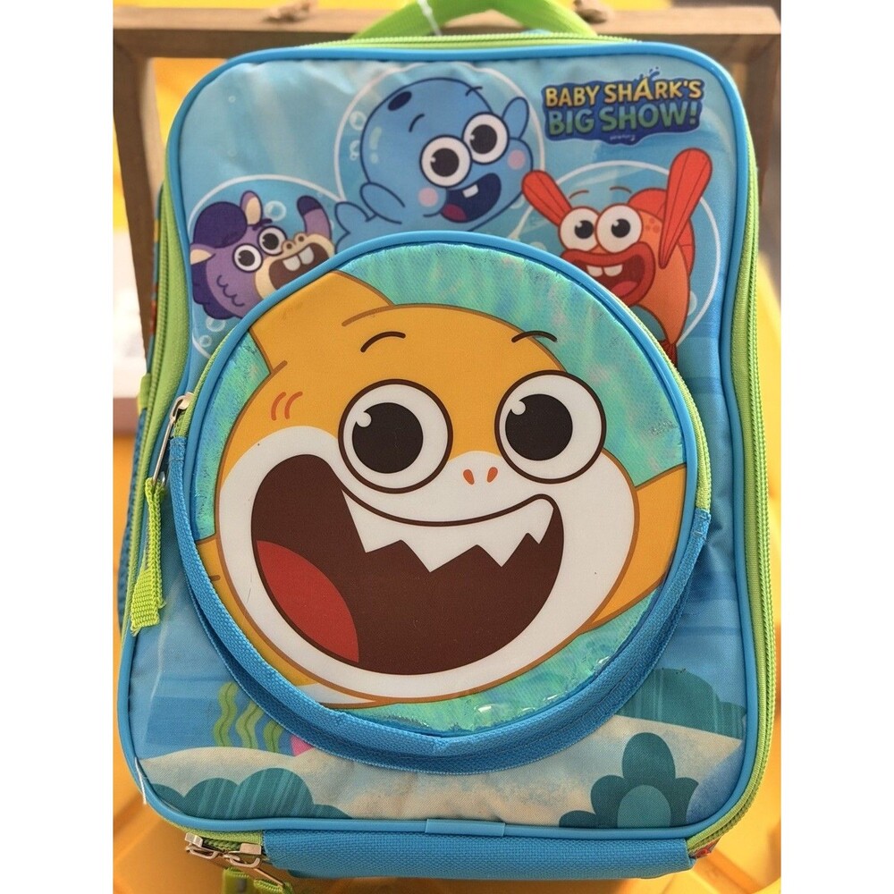 Baby Shark Big Show Insulated Lunch Box with Pocket, Blue Lunchbag